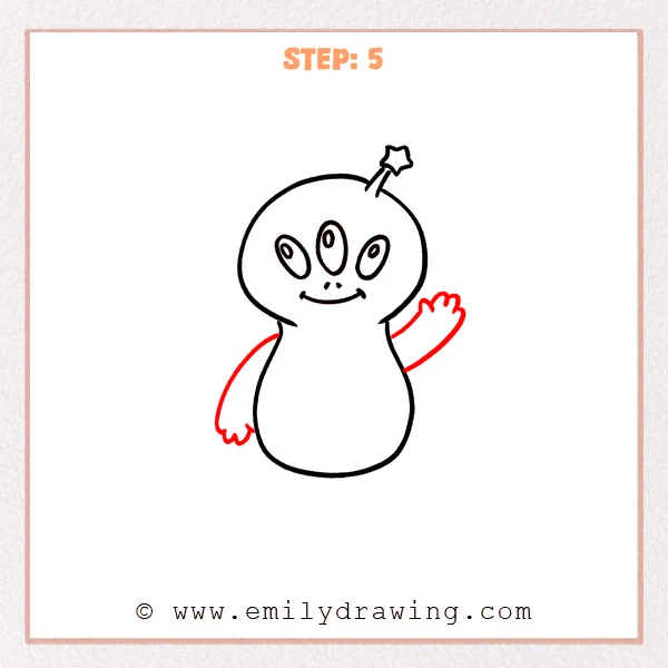 how to draw a cartoon alien - Step 5